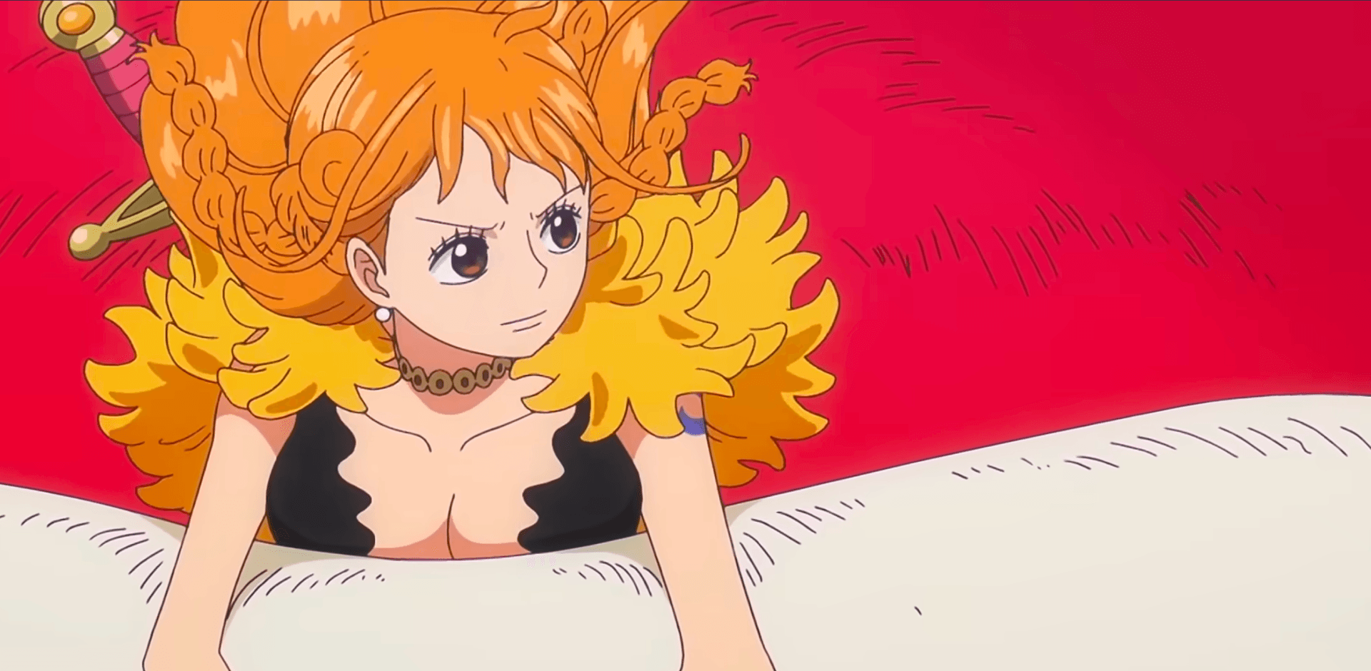 Detalhe para a Nami no Episódio 1159 de One Piece - Arco Elbaf